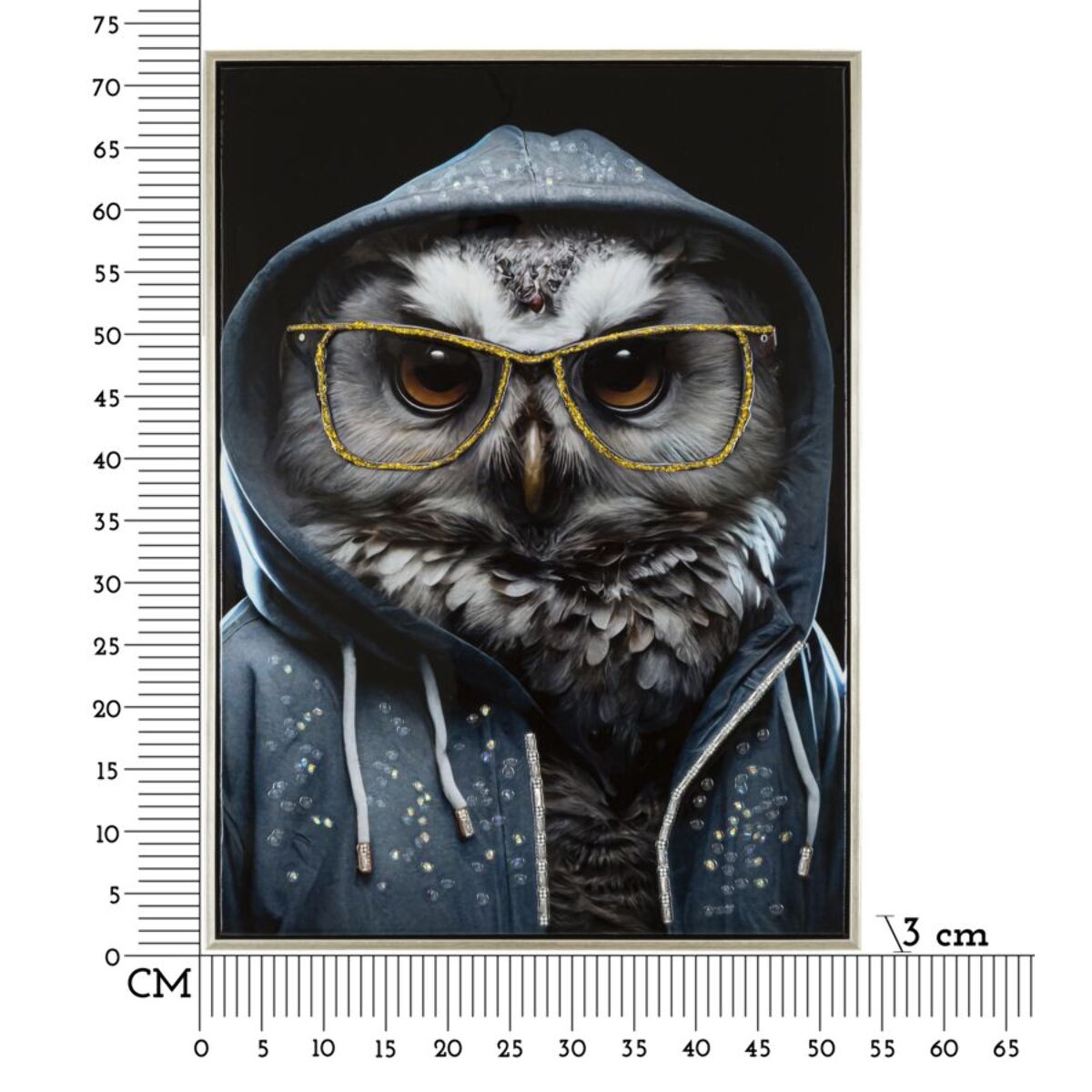 DIPINTO SU TELA LACCATO EDVY C/CORNICE CM 53X3X73