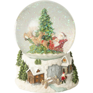 J-Line décoration Boule De Neige Père Noël - polyrésine - mix - 2 pcs