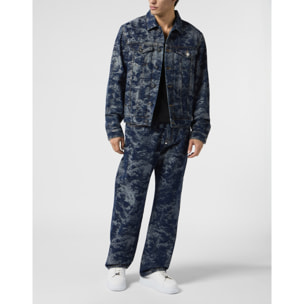 PHILIPP PLEIN Beach Boy Fit Jeans All-Over Skulls Skull