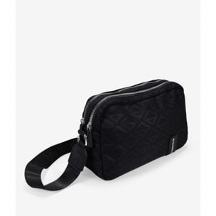 Bolso bandolera negro con doble cremallera