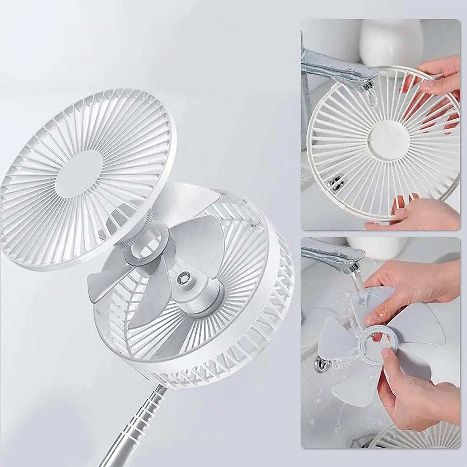 DAM Ventilatore pieghevole ed estensibile 100 cm Colore: Bianco