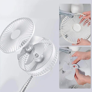 DAM Ventilatore pieghevole ed estensibile 100 cm Colore: Bianco