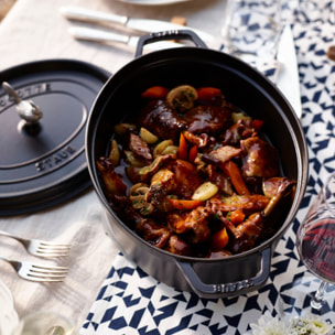 Cocotte en Fonte, Ovale, Ø 29 cm, 1 L, Noir Mat