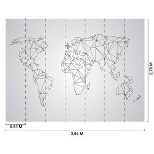 Papier peint carte du monde en origami Intissé