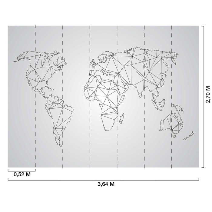 Papier peint carte du monde en origami Intissé