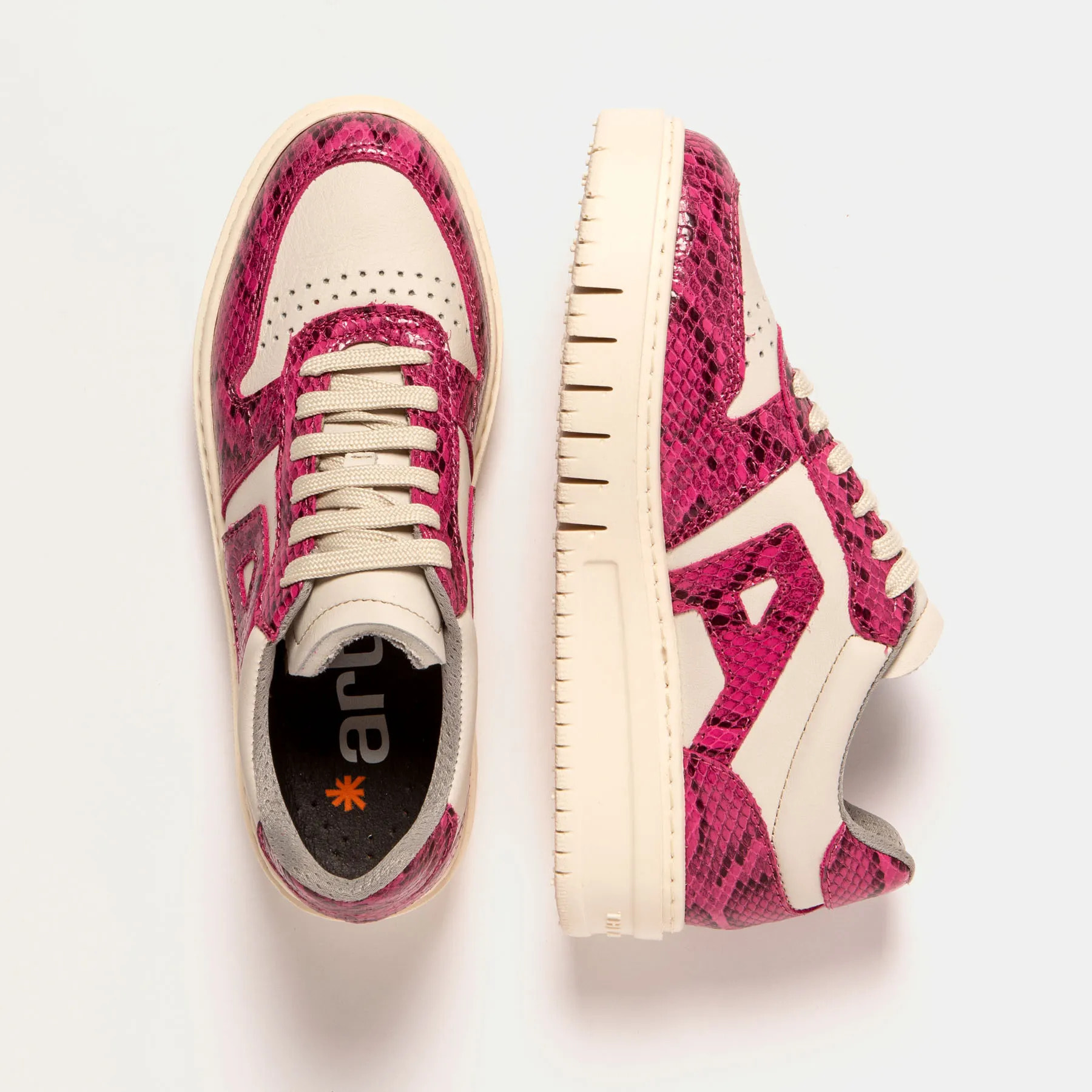 Zapatillas 1777 SNAKE FUXIA-CREAM/BELLEVILLE color Fuxia-cream