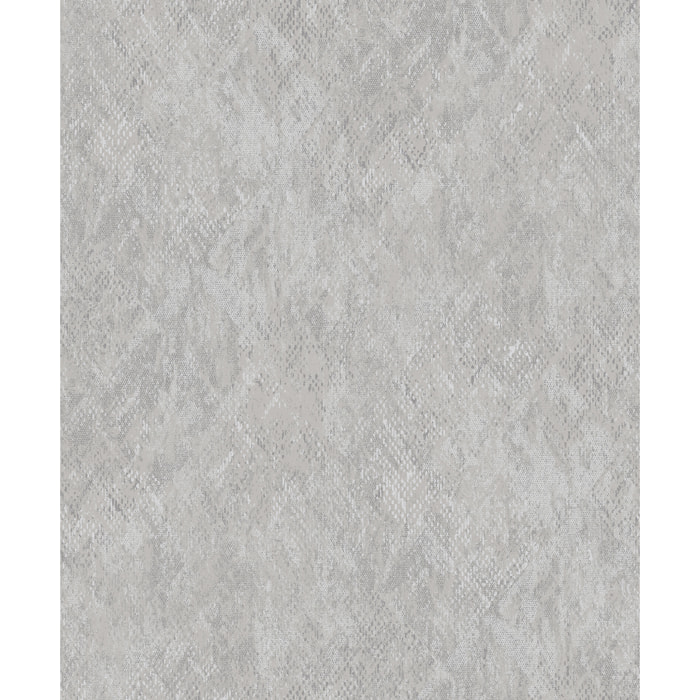 Papier peint effet peau serpent gris argenté