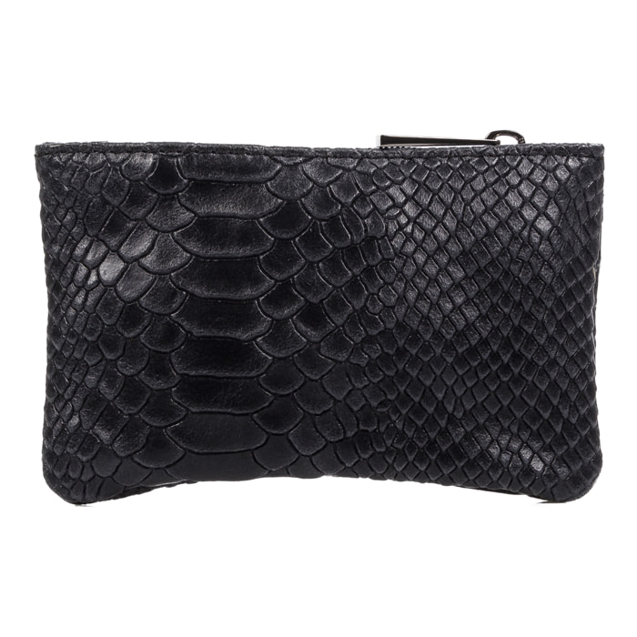 Seconda Portafoglio Donna Donna.Pelle autentica Scamosciata Incisa Serpente