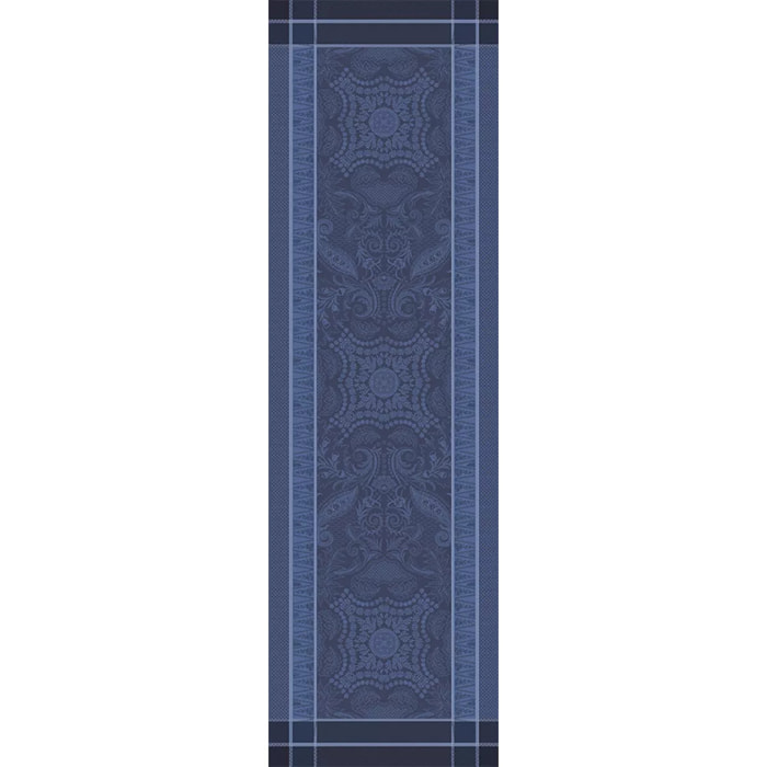 Chemin de table coton mélangé anti tache motif jacquard Persina crepuscule
