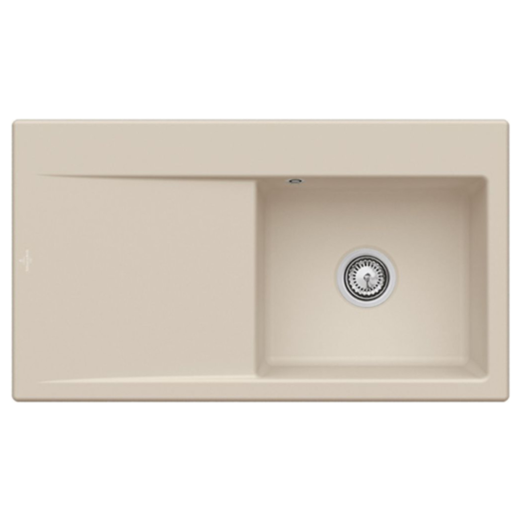 Evier cuve à droite avec vidage automatique Subway 50, almond ceramic plus