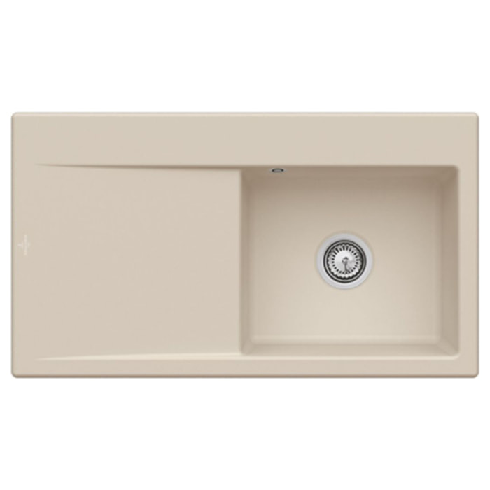 Evier cuve à droite avec vidage automatique Subway 50, almond ceramic plus