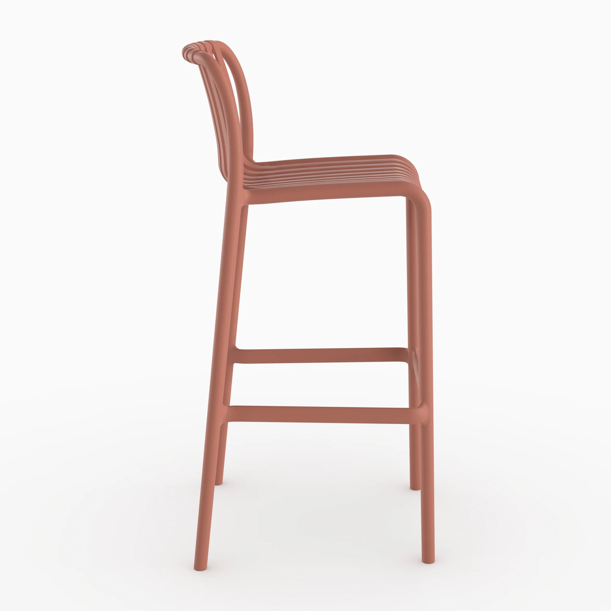 Lot de 2 chaises de bar de jardin 76 cm en plastique terracotta - Duli