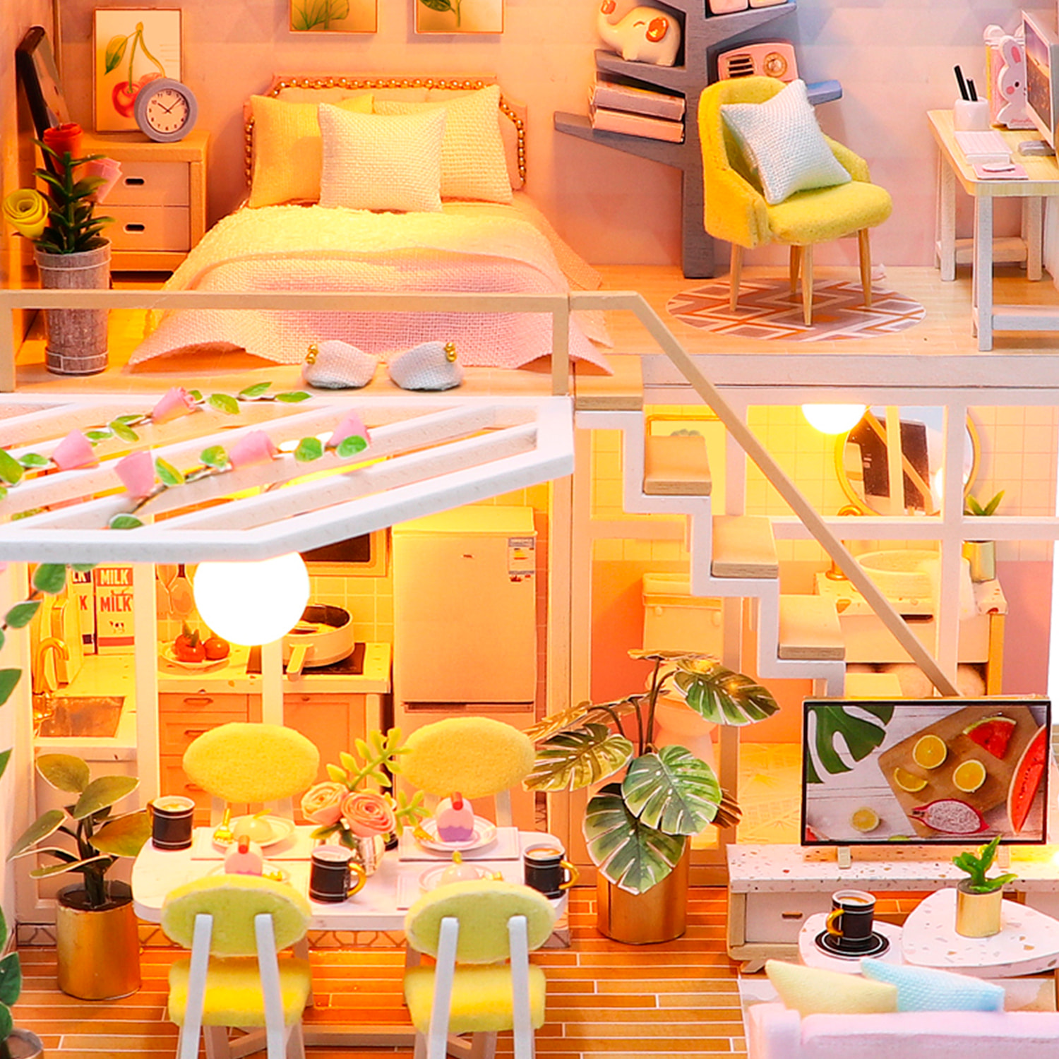 Hogar Luna de miel. Maqueta 3D realista con gran detalle y luces led.
