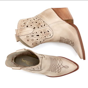 Stivaletti texani in vera pelle nabuk laserata