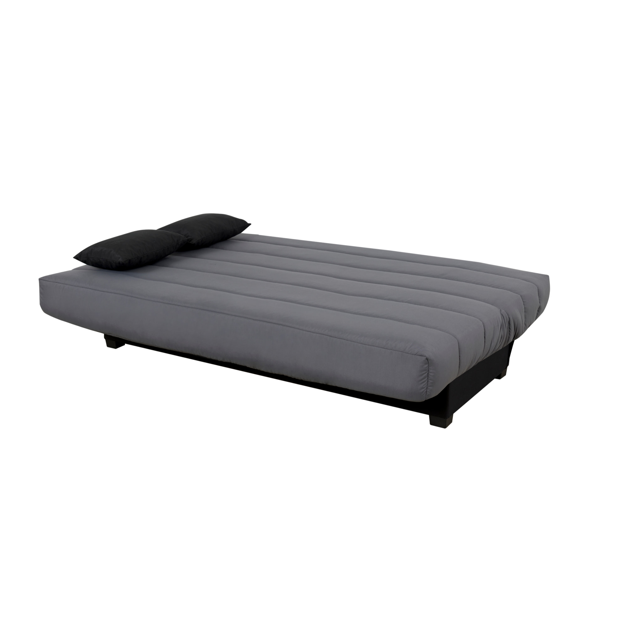 Canapé convertible Olivia, matelas Simmons, 130 x 190 cm, 2 coussins offerts, gris