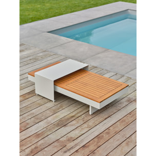 MINERA - Salon de jardin d'angle 6 places - Gris