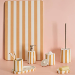 Porte-savon Strio rayures orange blé H3cm