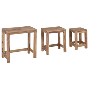 TAVOLINO BASSO IN LEGNO - SET 1/3 - misura 46X30X46