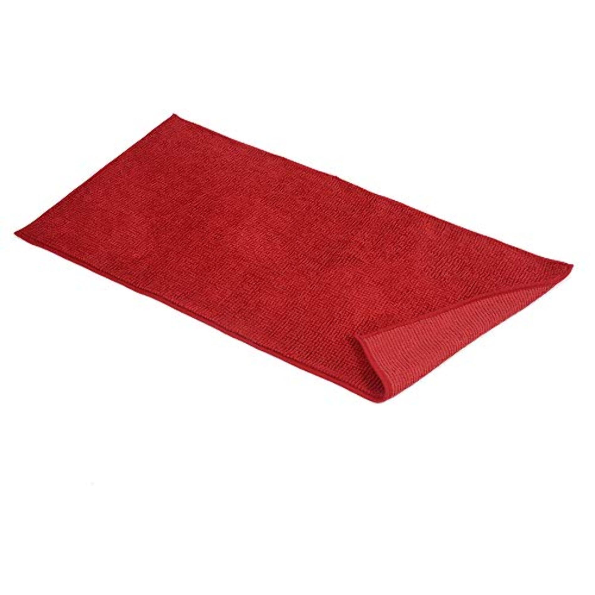 Tappeto Bagno Poppy Bordeaux, Antiscivolo, Tessuto Morbido e Assobente.