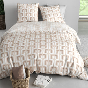 Parure housse de couette 3pcs microfibre effet pêche tara