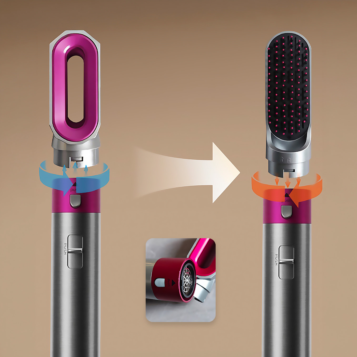 Secador de pelo WT-618. 5 en 1, permite alisar, secar, rizar y mucho más. Incluye un estuche para mantener todo ordenado y facilitar su transporte.