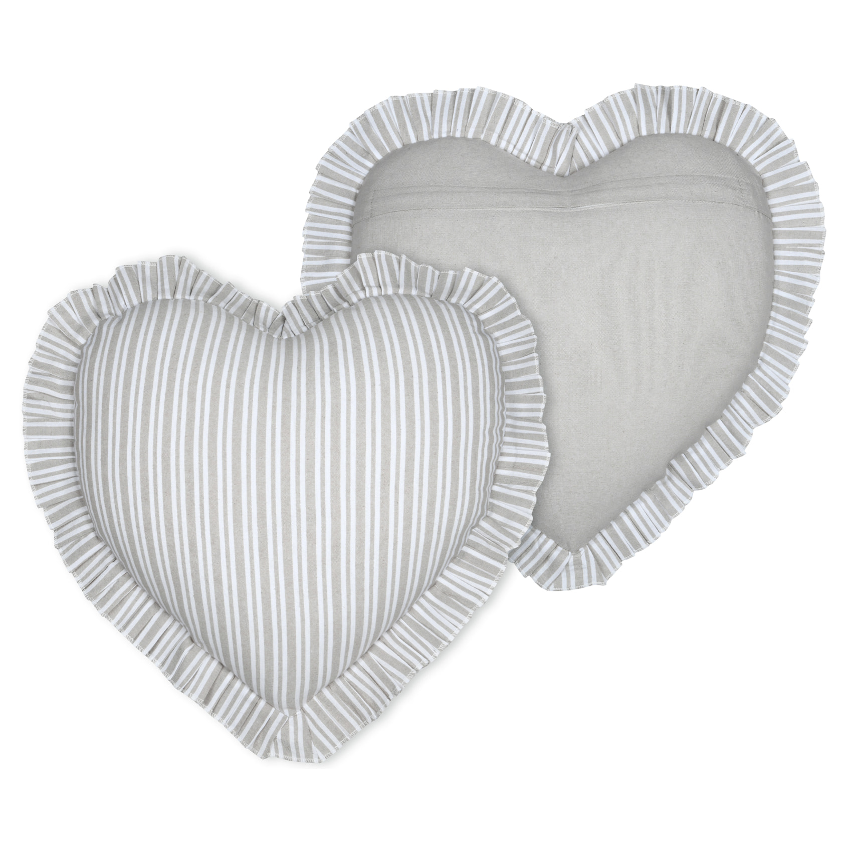 Coussin décoratif romantique en forme de coeur - Gris