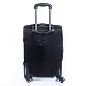 Juego de 3 maletas Trolley extensibles de tela, semirrígidas. Cerradura numérica, 4 ruedas giratorias 360°.