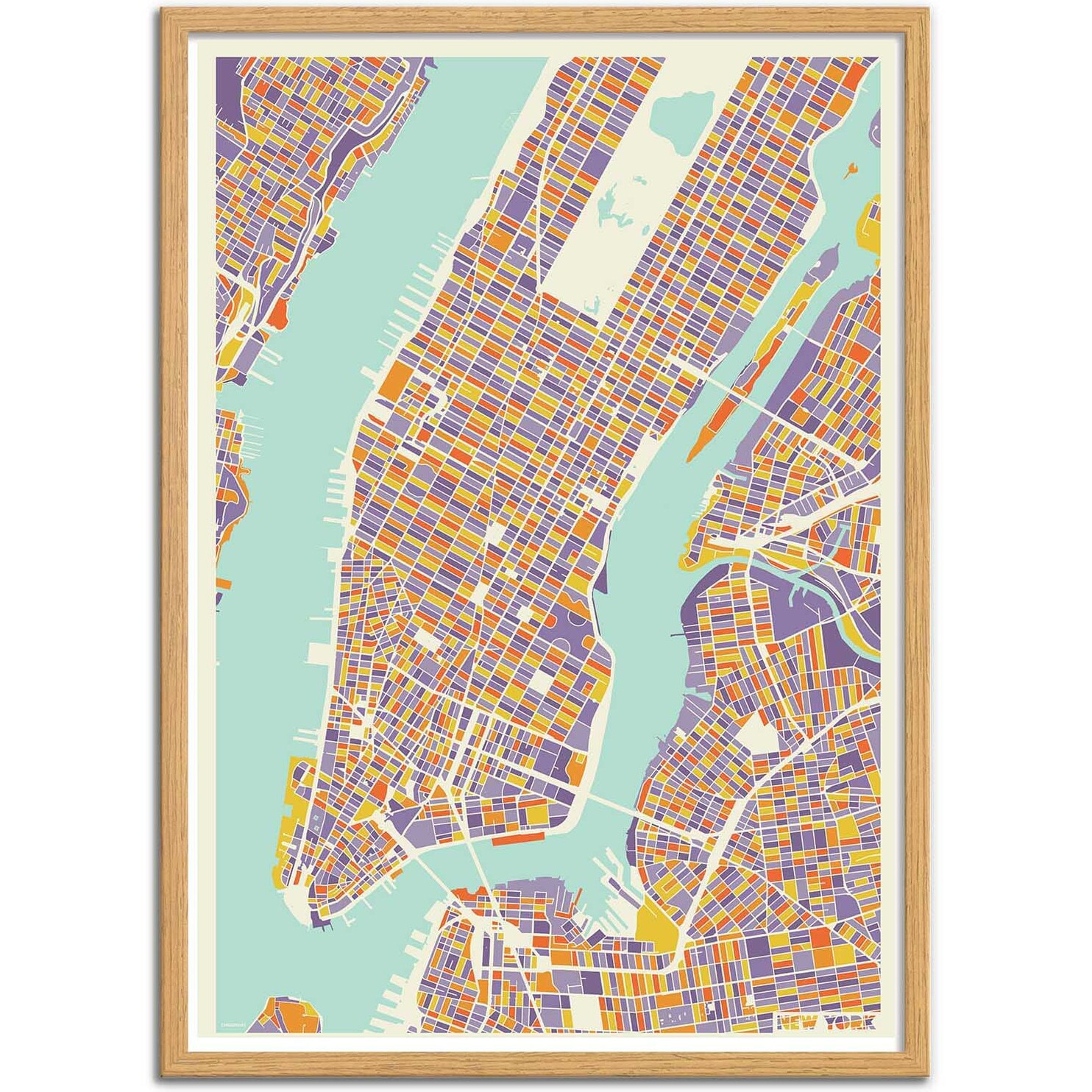 Affiche - New-York City Rainbow map - Muzungu