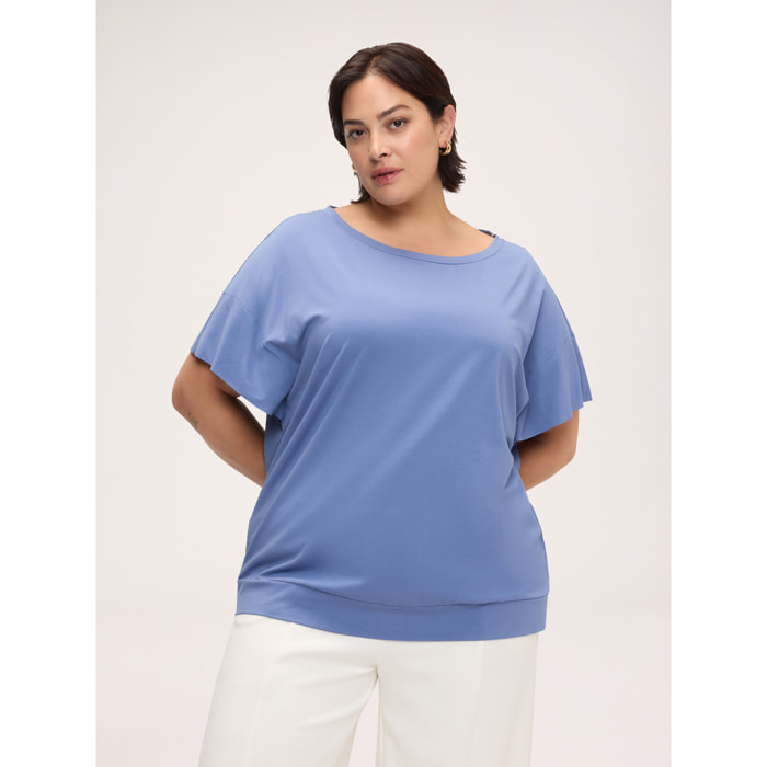 Fiorella Rubino - T-shirt in jersey di viscosa - Blu