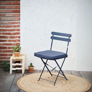 Galette de chaise extérieur imperméable et déhoussable MINORQUE - Gris anthracite
