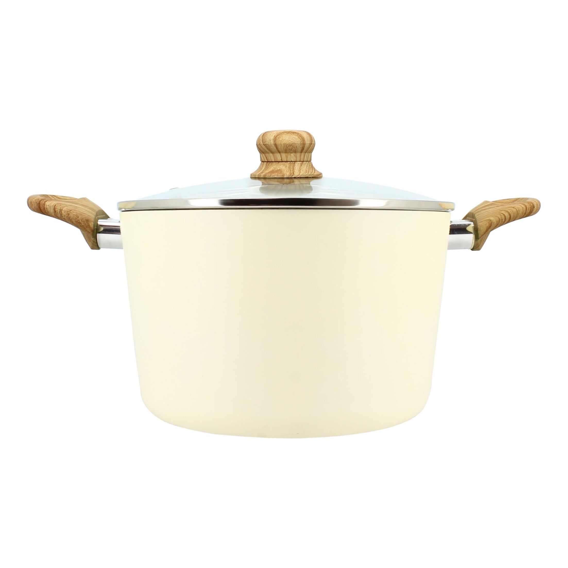 Faitout 24cm avec revêtement céramique crème - tous feux COLORAMA