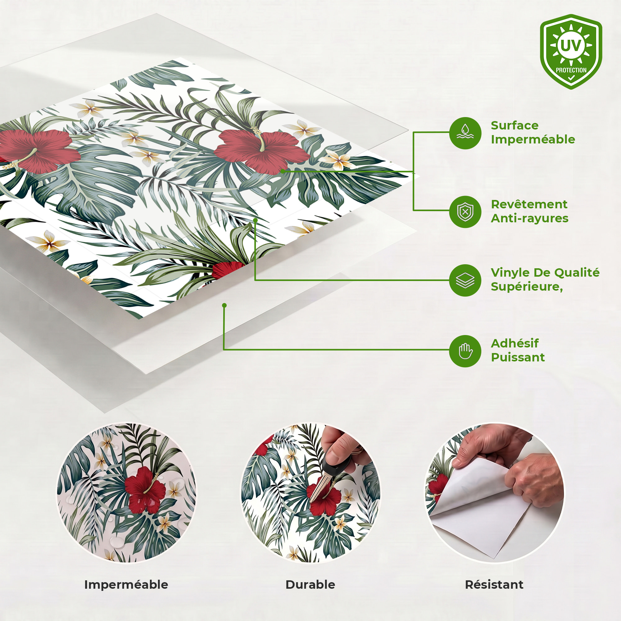 Sticker meuble tropical Machala 40 x 60 cm
