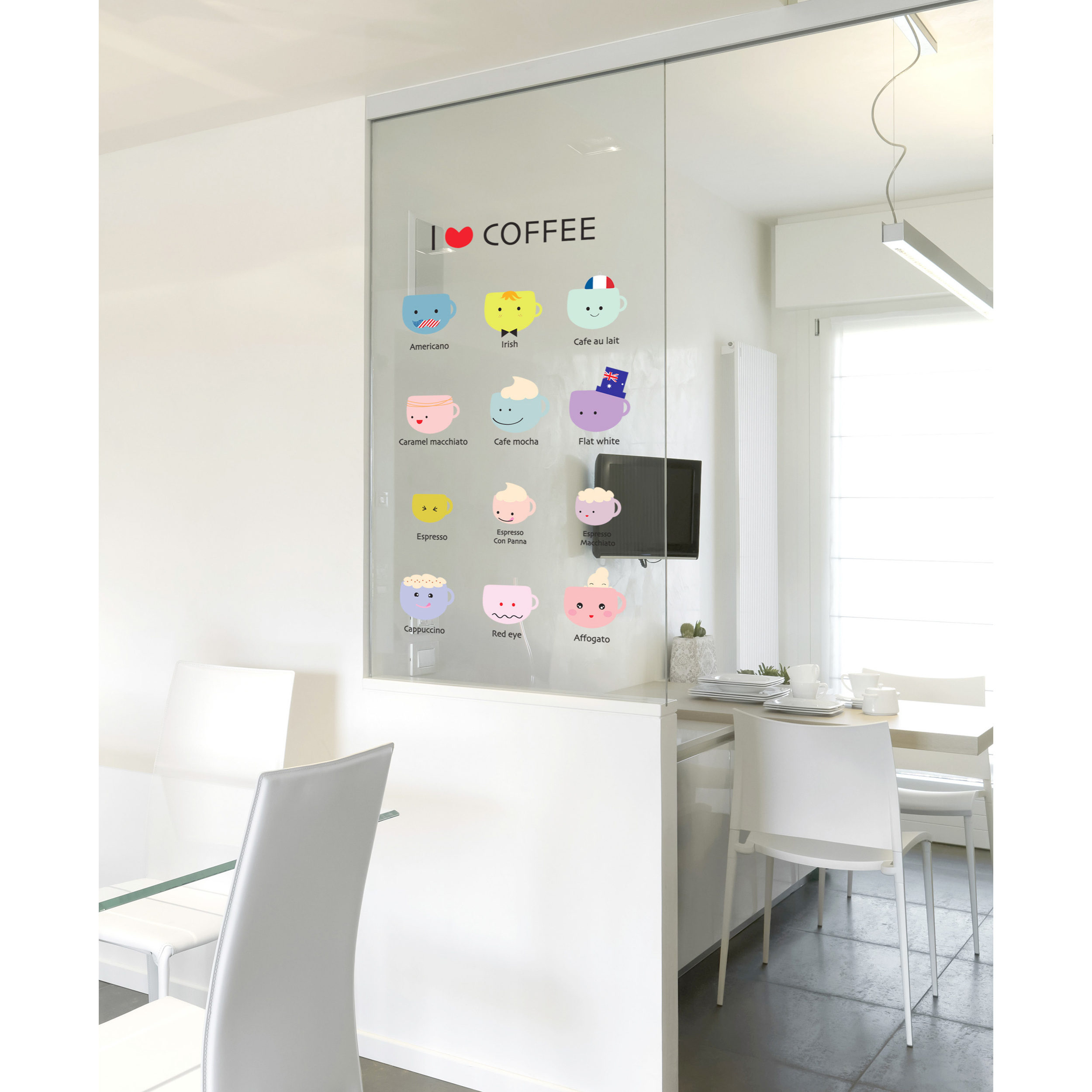 Stickers Muraux décoration adhésifs cuisine I love coffee