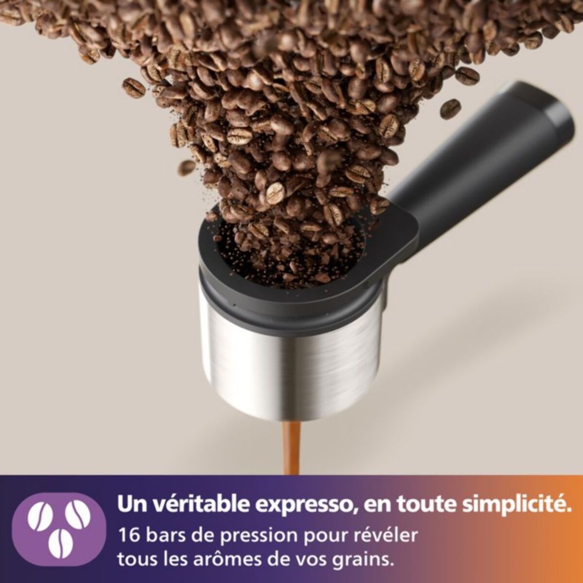 Machine à expresso PHILIPS Baristina BAR303/60 cafetière à grain Noire + mousseur à Lait