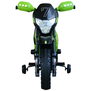 Motocross électrique 35 W enfant 3 à 6 ans dim. 107L x 53l x 70H cm roulettes amovibles vert