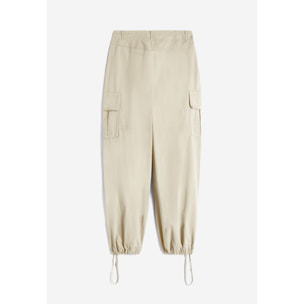 Pantaloni cargo in canvas tinto capo