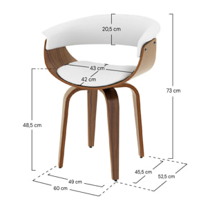 Chaise en cuir synthétique blanc - Piada