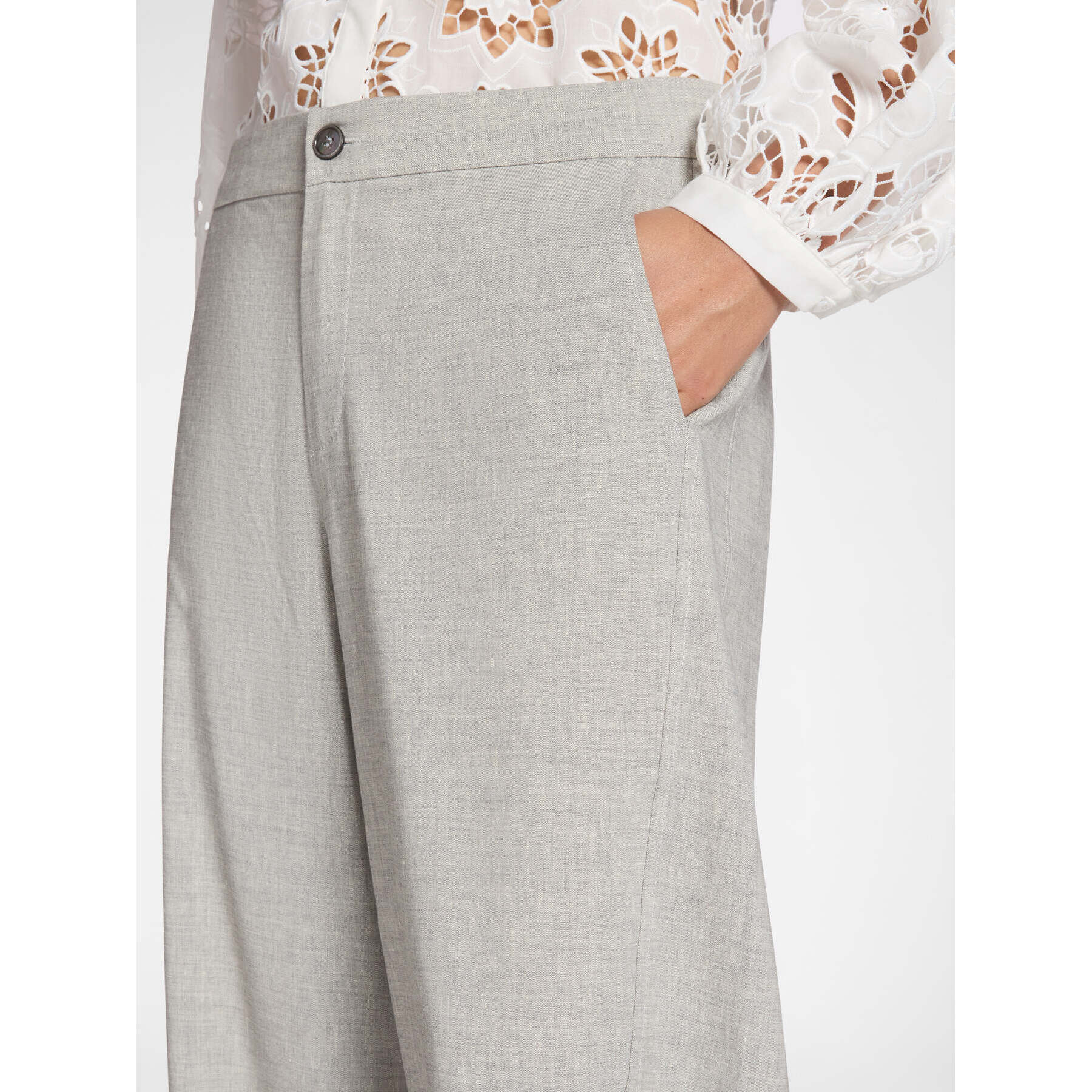 Elena Mirò - Pantalones chinos de mezcla de lino - Gris