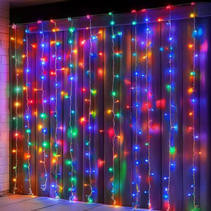 conjunto de luces de cortina con 240 luces led rgb con control remoto de 40 cuerdas