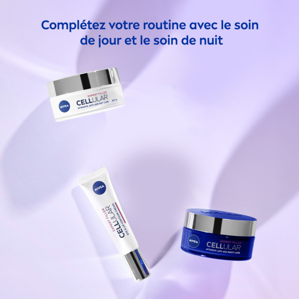 Pack de 2 - NIVEA - Soin de Jour Anti-Âge Repulpant CELLULAR EXPERT FILLER FPS15 2X50ml