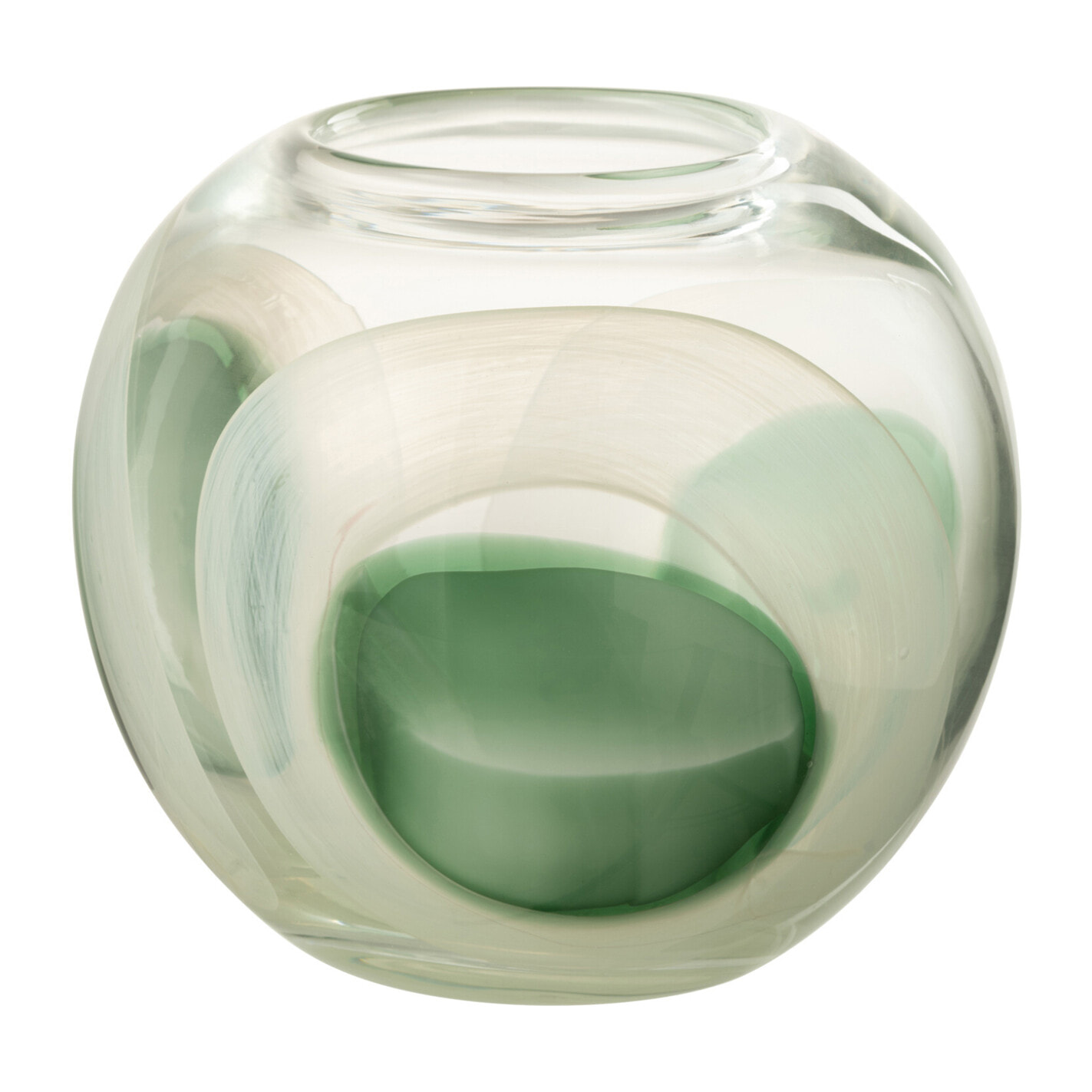 J-Line - Vase Livy - verre - vert/blanc/transparent - small