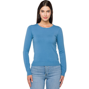 Maglia girocollo Hot Buttered Chandra bluette.
