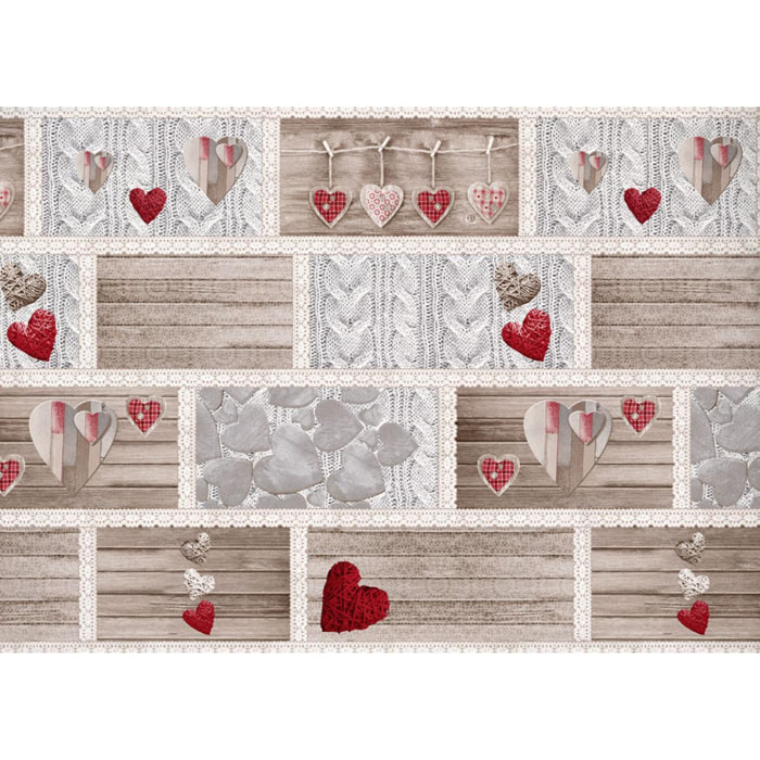 Completo Lenzuola 100% Cotone Shabby Love Rosso