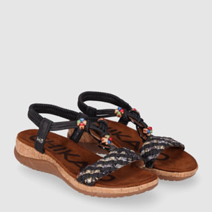 Sandalias de Piel Sintética - Negro - Tacón: 5 cm