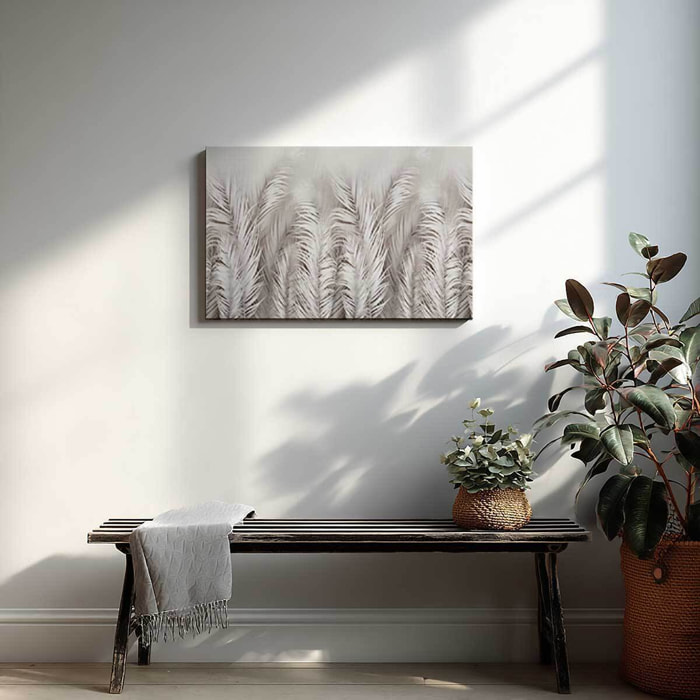 Tableau feuillage blanc panoramique Toile imprimée