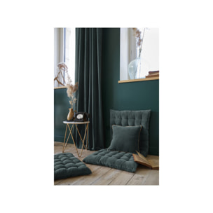 Coussin 45 x 45 cm en velours de coton et passepoil en jute - CESAR