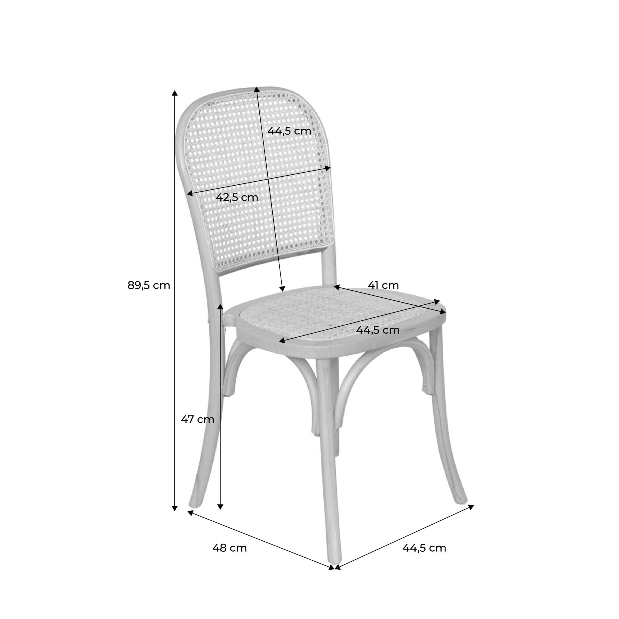 Chaise vintage bois et rotin (lot de 2) MONTPARNASSE