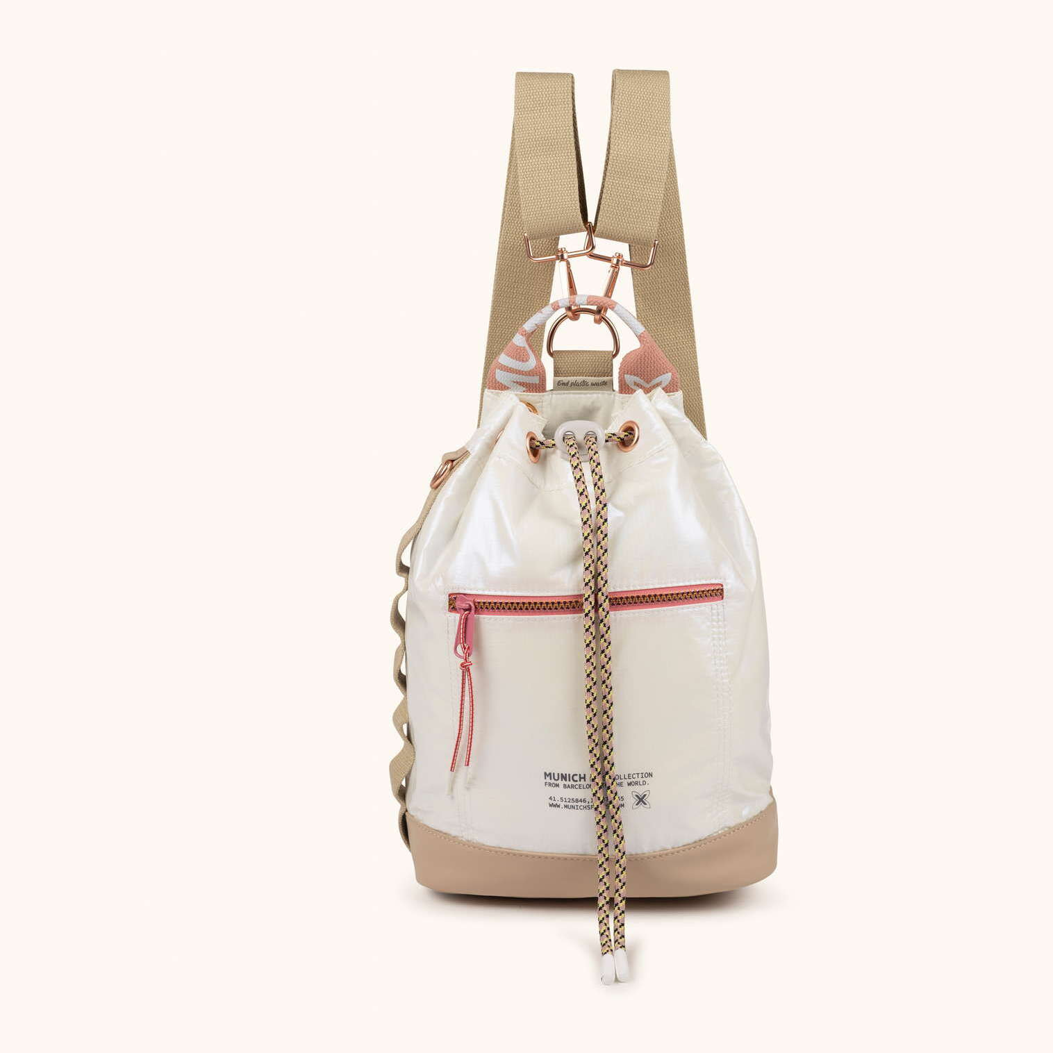 Mochila Saco Adaptable en Poliamida Reciclada DEEP RECYCLED DRAWSTRING BACKPACK HONEY