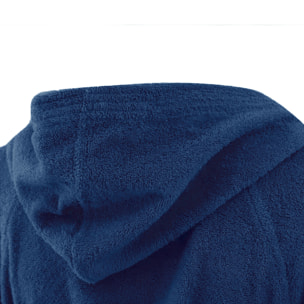 Bassetti Morbido Accappatoio 360 gr con Cappuccio 100% Cotone Uomo Donna Spugna Taglie Forti - ITALY Designed - Collezione VIVIAN - INDIGO DC