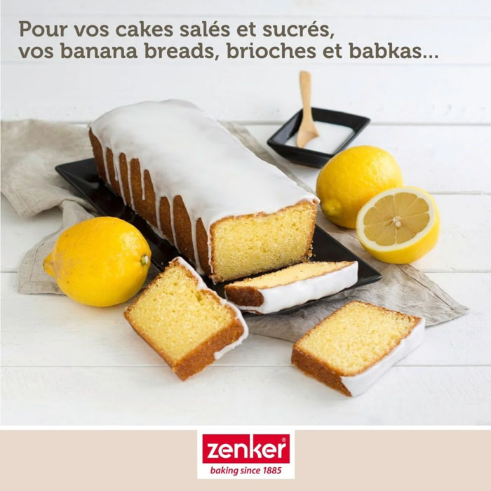 Set pâtisserie avec moule à cake 25 cm, 2 bols à mixer, verre mesureur et spatule Zenker